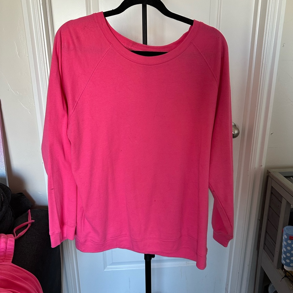 Hot pink sweat shirt